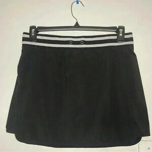 Athleta Black Striped Waistband Skort Skirt 6